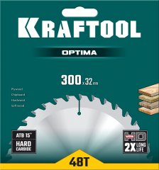 Диск пильный по дереву KRAFTOOL Optima 300x32 мм, 48Т 36951-300-32