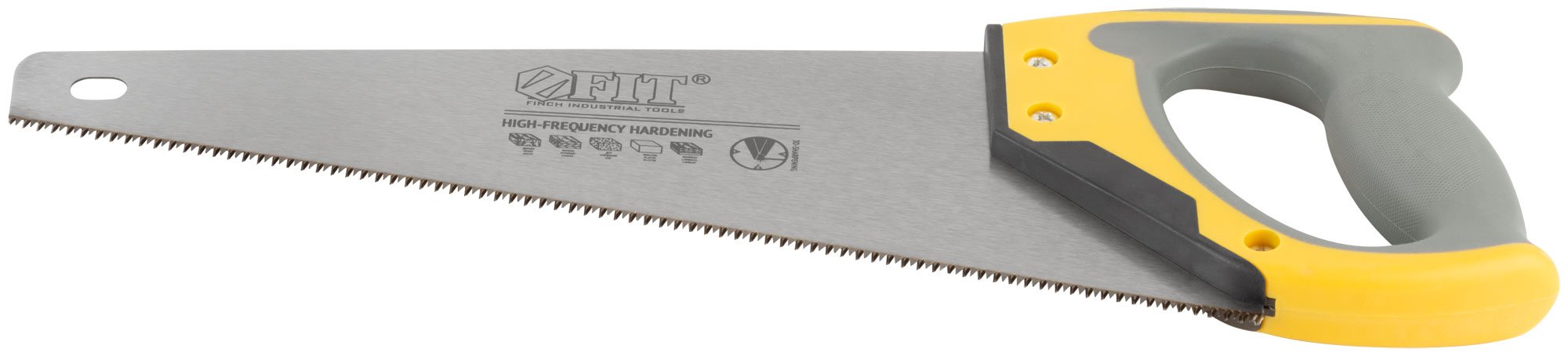 Ножовка по дереву, мелкий каленый зуб 12 ТPI, 3D заточка, 3К пласт.прорезиненная ручка, 350 мм FIT 40481