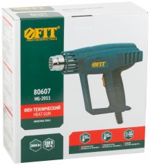 Фен технический 2000 Вт; 250/500 °C; 250/550 л/мин; рез. накл.; коробка FIT 80607