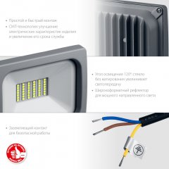 Светодиодный прожектор ЗУБР Профессионал ПСВ-30 30Вт 57140-30