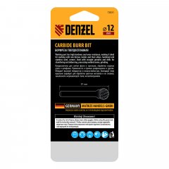 Борфреза по металлу твердосплавная, шарообразная, тип-D, 12 мм Denzel 72031