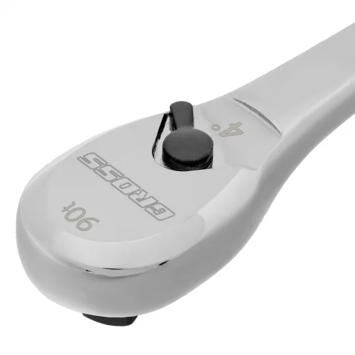 Ключ-трещотка 3/8", CrV, 90 зубьев, усиленный, хром Gross