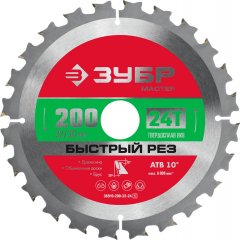 Диск пильный по дереву Быстрый рез (200x32 мм; 24Т) ЗУБР 36910-200-32-24_z01