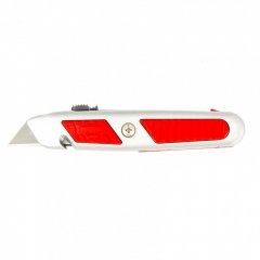 Нож, 19 мм, выдвижное трапециевидное лезвие, отделение для лезвий, метал. корпус Matrix 78967