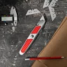 Нож, 19 мм, выдвижное трапециевидное лезвие, отделение для лезвий, метал. корпус Matrix 78967