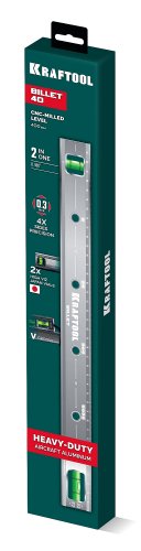 KRAFTOOL BILLET-40, 400 мм, точность 0.3 мм/м, 2 глазка, брусковый уровень электрика (34792)
