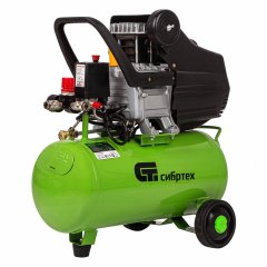 Компрессор воздушный КК-1100/22, 1, 1 кВт, 135 л/мин, 22 л, прямой привод, масляный Сибртех 58036
