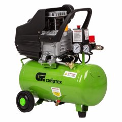 Компрессор воздушный КК-1100/22, 1, 1 кВт, 135 л/мин, 22 л, прямой привод, масляный Сибртех 58036