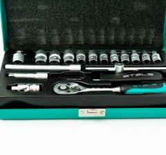 Набор торцевых головок с трещоткой, 1/4, 18 предметов Stels 13573