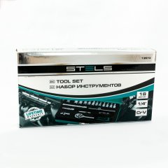 Набор торцевых головок с трещоткой, 1/4, 18 предметов Stels 13573