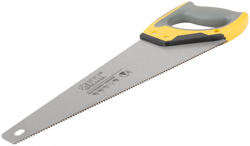 Ножовка по дереву, мелкий каленый зуб 12 ТPI, 3D заточка, 3К пласт.прорезиненная ручка, 400 мм FIT 40482