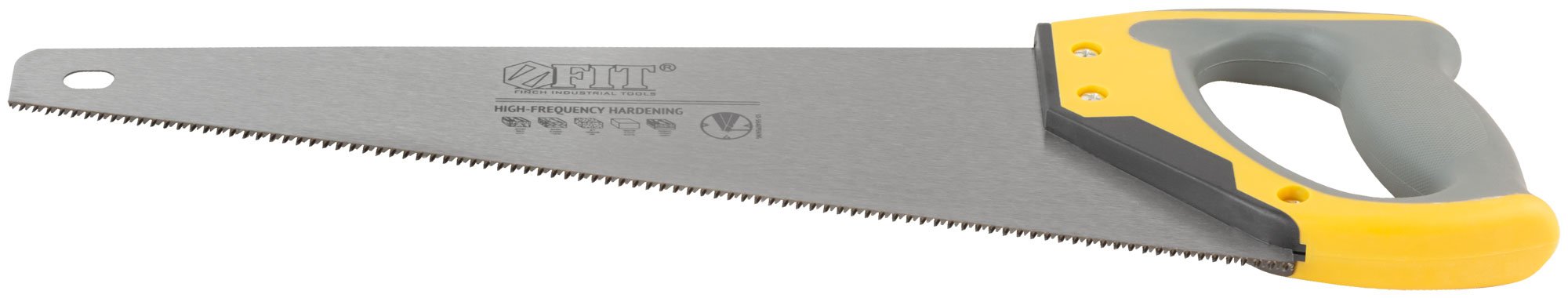 Ножовка по дереву, мелкий каленый зуб 12 ТPI, 3D заточка, 3К пласт.прорезиненная ручка, 400 мм FIT 40482
