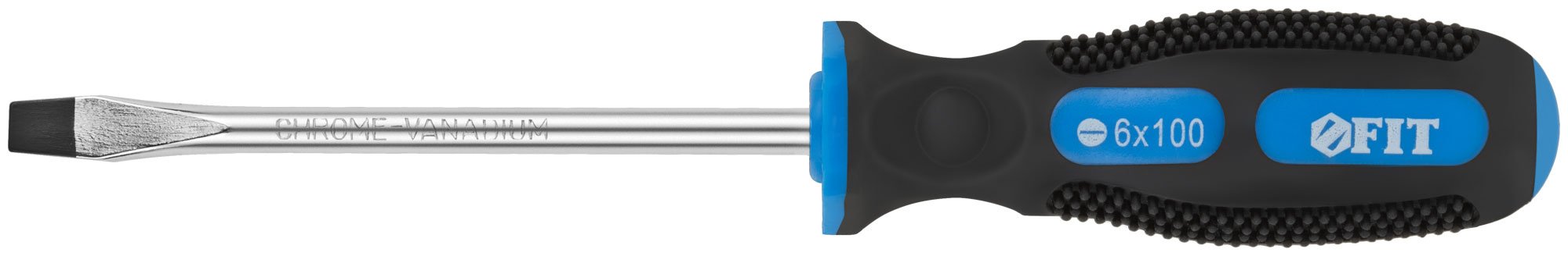 Отвертка "Универсал", CrV сталь, прорезиненная ручка 6х100 мм SL FIT 55144