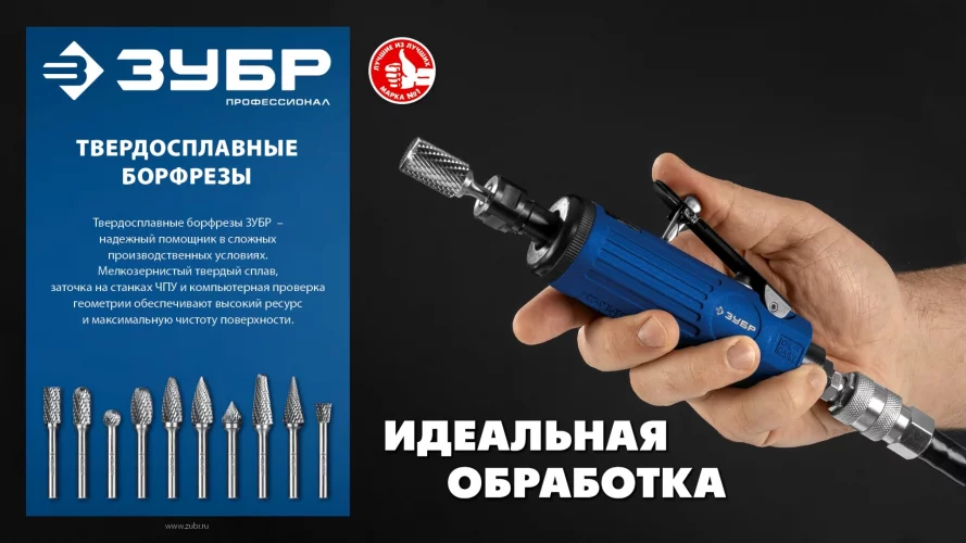 10 шт набор борфрез твердосплавных, хв-к 3 мм, ПРОФЕССИОНАЛ ЗУБР 28816-H10