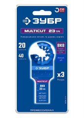 ЗУБР MULTICUT ВК8 23TPI, 20x40 мм полотно универсальное с твердосплавными зубьями: металл, твёрдое дерево, кирпич, StarQuick (15576-20-40)