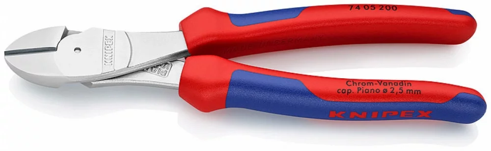Кусачки боковые особой мощности хромированные 200 мм, KNIPEX, ( KN-7405200SB )