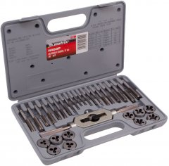 Набор метчиков и плашек М3-М12, 31 предмет Matrix 77337