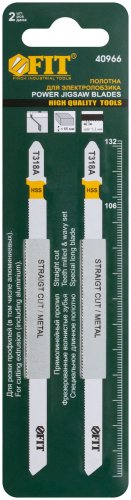 Полотна по металлу, HSS, фрезерованные, волнистые зубья, 132/106/1,2 мм (T318A), 2 шт. FIT 40966