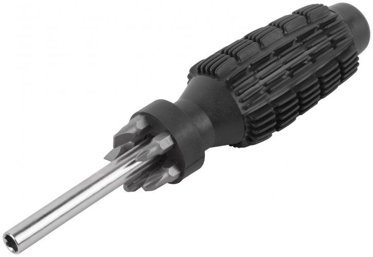 Отвертка 5 CrV бит, черная усиленная ручка с антискользящей накладкой FIT 56245