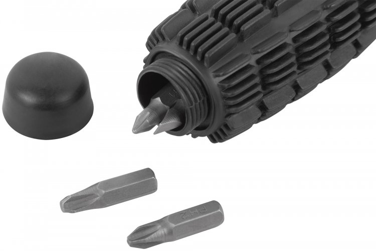 Отвертка 5 CrV бит, черная усиленная ручка с антискользящей накладкой FIT 56245