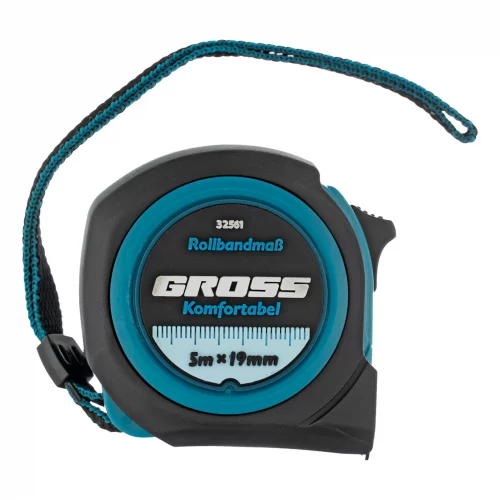 Рулетка Komfortabel 5 м х 19 мм,обрезиненный корпус Gross 32561