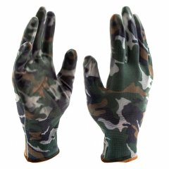 Перчатки садовые из полиэстера с нитрильным обливом, хаки, М Palisad 67858