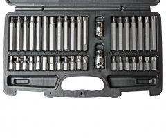 Набор бит 1/2" 3/8" SPLINE, TORX, HEX с держателем 40 предметов в кейсе JTC-3965