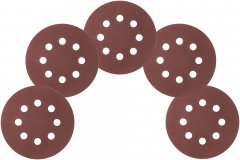 Круги шлифовальные с отверстиями (липучка), алюминий-оксидные, 125 мм, 5 шт. Р 120 MOS 39836М