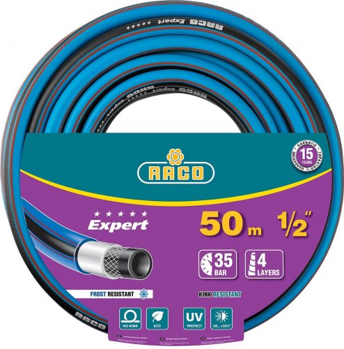 Поливочный армированный 4-х слойный шланг RACO EXPERT 1/2"x50м 40302-1/2-50_z01