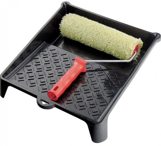 Набор, валик для фасадных работ синтетический, 180 мм, ворс 18 мм, D 36 мм, РАС, кювета 260 х 320 мм Россия Matrix 84406