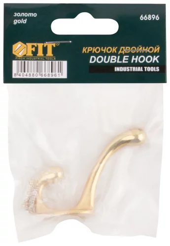 Крючок двойной, золото FIT 66896