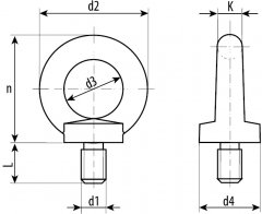 Рым-болт DIN 580 оцинкованный (М6; ТФ6) ЗУБР 4-304316-06