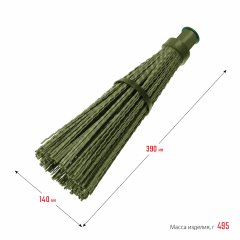 Круглая пластиковая метла 390х140мм, с фиксирующим ободом, полипропилен, коническое резьбовое соединение СИБИН 39223_z01