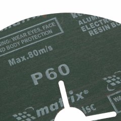 Круги фибровые 5 шт, Р 60, 180 х 22 mm Matrix 73921