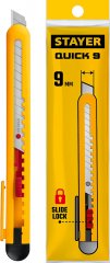 Нож STAYER Quick-9 из АБС пластика, сегментированные лезвия 9 мм 0901_z01