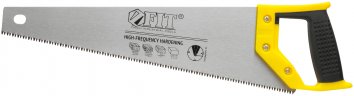 Ножовка по дереву, средний каленый зуб 7 ТPI, 3D заточка, пласт.прорезиненная ручка, 400 мм FIT 40540