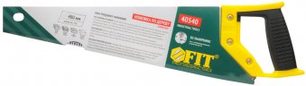 Ножовка по дереву, средний каленый зуб 7 ТPI, 3D заточка, пласт.прорезиненная ручка, 400 мм FIT 40540