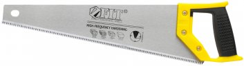 Ножовка по дереву, средний каленый зуб 7 ТPI, 3D заточка, пласт.прорезиненная ручка, 400 мм FIT 40540