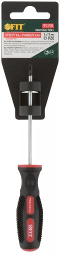 Отвертка "Универсал", CrV сталь, прорезиненная ручка 3х75 мм РZ0 FIT 55150
