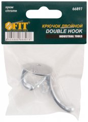 Крючок двойной, хром FIT 66897