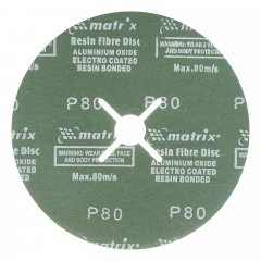 Круги фибровые 5 шт, Р 80, 180 х 22 mm Matrix 73922