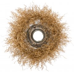 Корщетка чашечная, гайка М14, стальная латунированная волнистая проволока  65 мм КУРС 39036