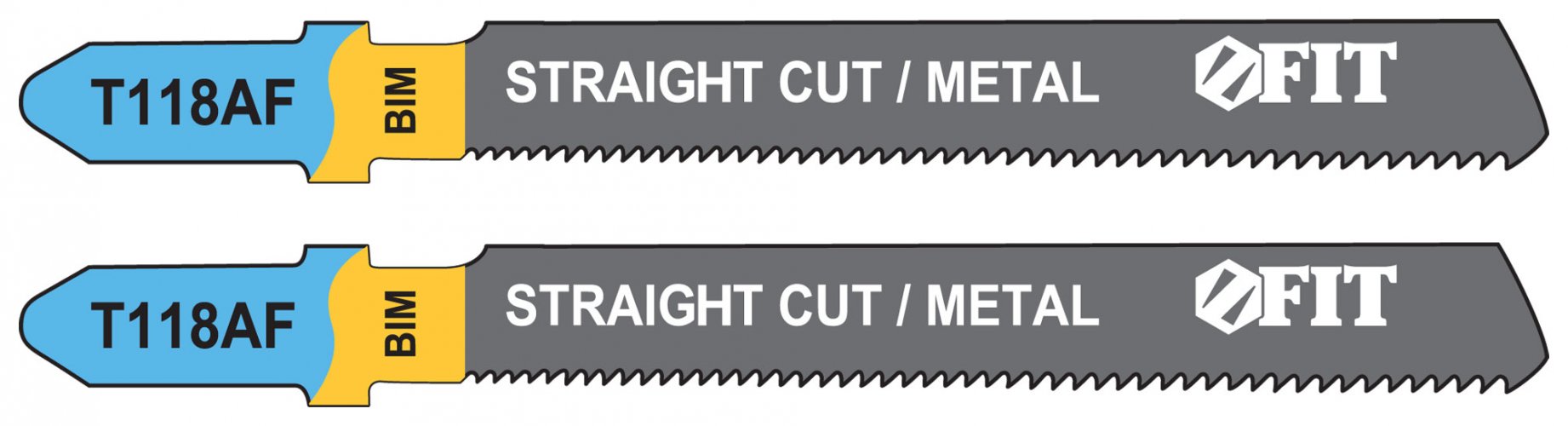 Полотна по металлу, Bimetal, фрезерованные, волнистые зубья, 76/51/1,2 мм (T118AF), 2 шт. FIT 40971