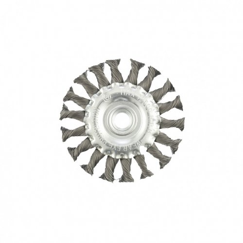 Щетка для УШМ 100 мм, М14, плоская, крученая проволока 0.35 мм Matrix 74631