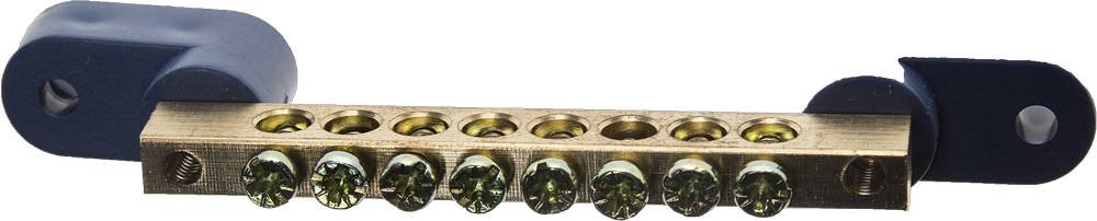 Шина нулевая поворотная, 8 полюсов, 100А, 5.2 мм, СВЕТОЗАР 49809-08