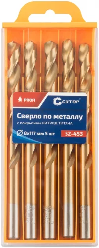 Сверло по металлу Profi с титановым покрытием, 8х117 мм (5 шт)