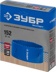 Биметаллическая коронка ЗУБР Эксперт 152 мм, быстрорежущая сталь 29531-152_z01