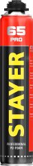 Монтажная пена STAYER PRO 65 800 мл с увеличенным выходом, пистолетная, всесезонная 41137