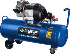 Воздушный масляный компрессор ЗУБР Профессионал 400 л/мин, 100 л, 2200 Вт, КПМ-400-100