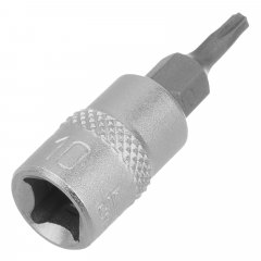 Головка с битой вставкой T10, квадрат 1/4, CrV Stels 13802